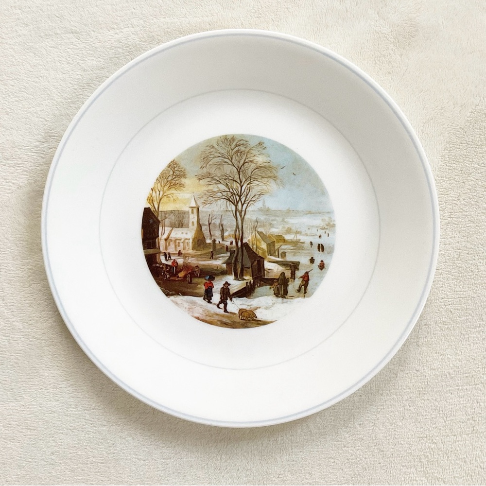 Vintage Corelle Winter Village Plate 10.25” Holiday Snow Scene by Corning